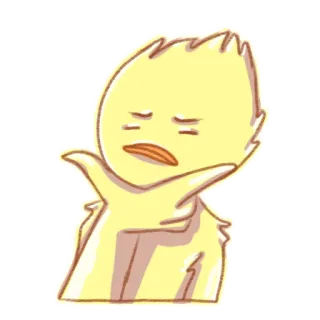 🤔 3955534c denken, peinzen, onzeker, geel, cartoon, doodle telegram sticker