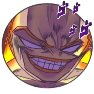 🔥 3a38b8fc ゴゴゴ dreigend, paars, gloed, anime, gezicht, uitdrukking, japans telegram sticker