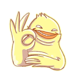 👌 56e6894c eend, OK gebaar, emoji, positief telegram sticker