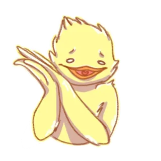 😘 5bec58dc eend, cartoon, dier, schattig, geel telegram sticker