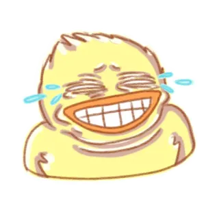 🤣 d55d92e3 eend, cartoon, emoji, grappig, schattig, lachen telegram sticker