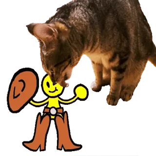 😇 5162ef34 kat, cartoon, sticker, digitale kunst, dier, schattig telegram sticker