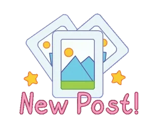 👩 e854ce99 New Post! nieuw bericht, Instagram, sociale media, melding, update, icoon, cartoon telegram sticker