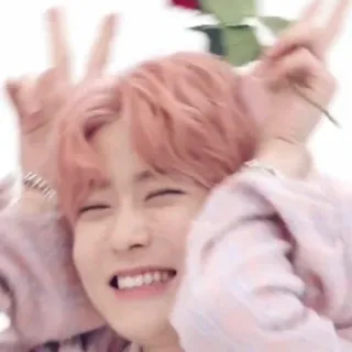 🌸 b31d3757 persona, selfie, retrato, flor, signo de la paz telegram sticker