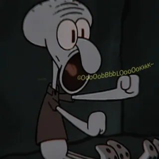 🔪 ab903b3f Squidward Spongebob Squarepants GOoooobbbBLoooookkk~ Cartoon, Spongebob, Octo, Schreeuwen, Grappig telegram sticker