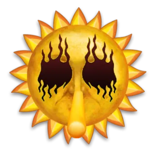 🌞 113d2a30 sun, face, monster, creepy, scary, spooky, fantasy telegram sticker