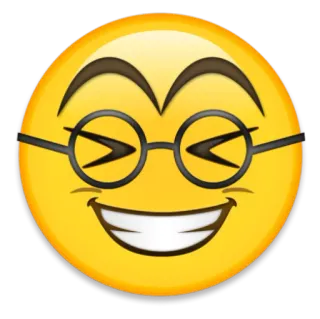 🤓 3b49677a emoji, face, smile, glasses, cartoon, happy, funny telegram sticker