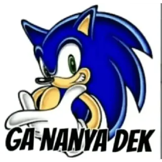 😁 14966dde Sonic GA NANYA DEK Соник, Мультфильм, Смешно, Мем, Текст, Ёж telegram sticker
