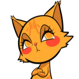 😐 37ca5e81 cat, animal, cartoon, orange, character, cute telegram sticker