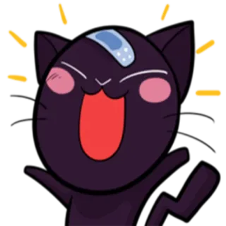 🤗 4376a3b7 cat, cartoon, happy, animal, sticker telegram sticker