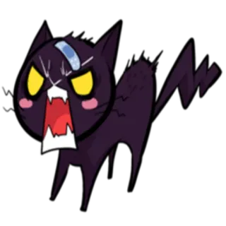 😤 da6e241b cat, angry, cartoon, sticker, black cat, feline, grumpy telegram sticker