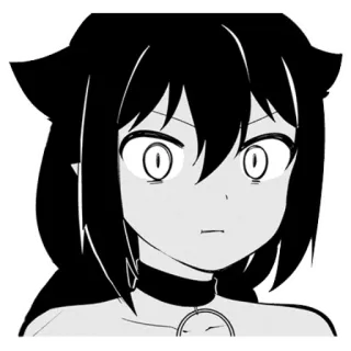 😐 1db66b0e アニメ, 猫耳, マンガ, 可愛い, かわいい, 猫 telegram sticker