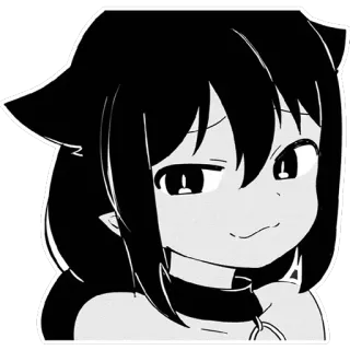 😏 baf7e907 アニメ, 猫耳娘, ドヤ顔, 猫耳, 首輪 telegram sticker