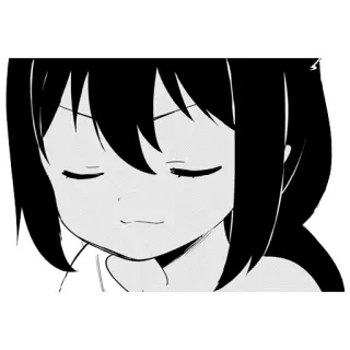 😌 e0d1a392 アニメ, マンガ, 漫画, かわいい, 女の子, 白黒 telegram sticker