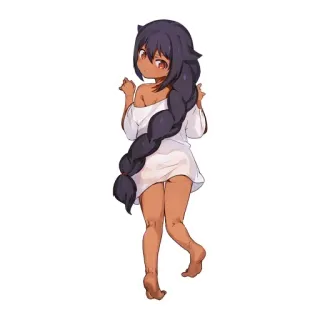 😘 fcf7bd81 Anime, Cartoon, Donkere huid, Meisje, Schattig, Vrouwelijk whatsapp sticker