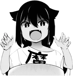 🤩 0497db13 魔 anime, catgirl, manga, angry, japanese, character, sticker telegram sticker