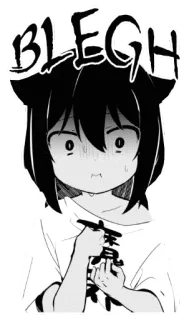 🤢 a07af1e0 BLEGH anime, manga, reaction, funny, cute, blegh telegram sticker
