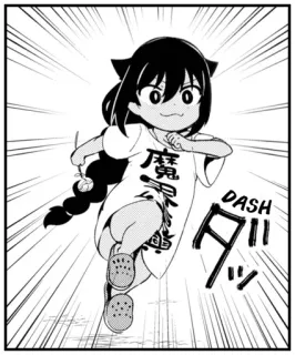 🏃‍♀️ e6906157 魔界尊 anime, manga, catgirl, running, chibi, cute telegram sticker