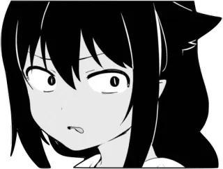 🤢 e7d969e1 anime, cat girl, manga, shocked, surprised telegram sticker
