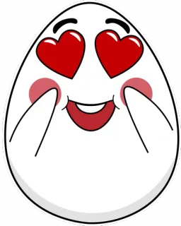😍 3f0ff2df ovo, amor, olhos de coração, desenho animado, fofo, emoji telegram sticker