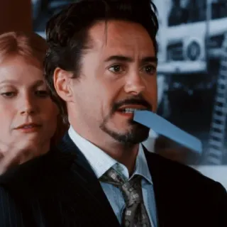 😬 d67bb4b4 Tony Stark iron man, robert downey jr, marvel, superheld telegram sticker