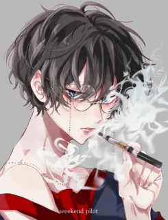 Anime smoking | @Jaim_0 telegram stickers
