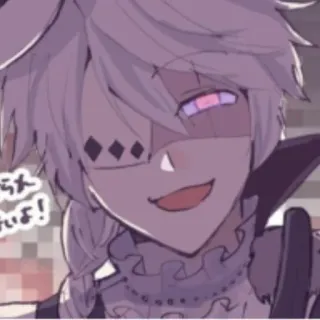 😏 01f351fb うらみたいよ! 动漫, 漫画, 角色, 微笑, 白发, 钻石, 日本 telegram sticker