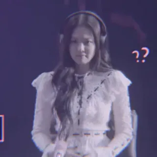 🎠 11e94e22 ?? 질문, 혼란스러움, 표정, 헤드폰, 여자, 아시아인 telegram sticker