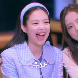 💜 f97770a7 우와 ผู้หญิง, ยิ้ม, ที่คาดผม, เกาหลี, มีความสุข telegram sticker