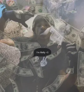 🙋 ff09e4c4 Melly I'm Melly <3 人物, お金, ステッカー telegram sticker