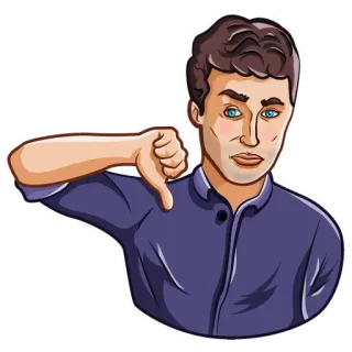 👎 1824972d Không thích, Ghét, Từ chối, Tiêu cực, Đàn ông, Không chấp thuận, Thất bại telegram sticker