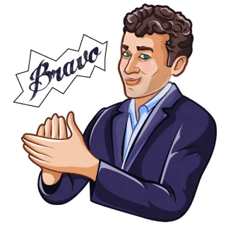 👏 b88c3ed5 Bravo vỗ tay, Bravo, ăn mừng, chúc mừng, thành công, người đàn ông, phim hoạt hình telegram sticker