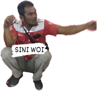😅 1759e4ff SINI WOI homem, apontando, agachado, indonésio telegram sticker