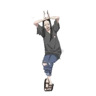 😎 6a13c0f0 pessoa, mulher, desenho, casual, pose, adesivo telegram sticker