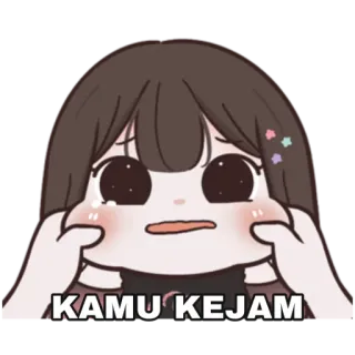 😁 0143985a KAMU KEJAM 悲伤, 动漫, 女孩, 哭, 情感, 漫画 whatsapp sticker
