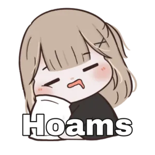 😁 2645b941 Hoams 可爱, 动漫, 女孩, 困, 卡通, 梗, 搞笑 whatsapp sticker