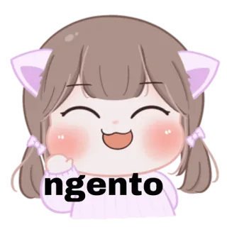 😁 4115790a ngento 可爱, 卡通, 女孩, 动漫 whatsapp sticker