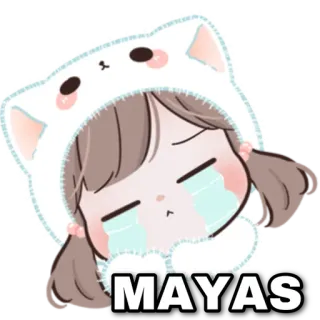 😁 44e0934e MAYAS 哭, 伤心, 动漫, 女孩, 可爱, 卡哇伊 whatsapp sticker