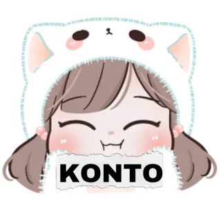 😁 72644d16 KONTO 卡通, 女孩, 贴纸, 角色, 可爱, 插画 whatsapp sticker
