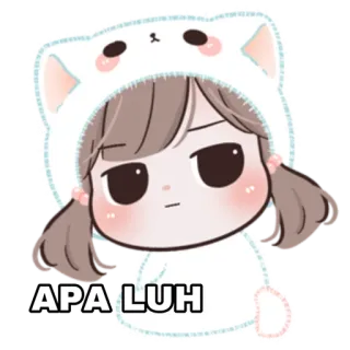 😁 bc719dde APA LUH 卡通, 可爱, 女孩, 动漫 whatsapp sticker