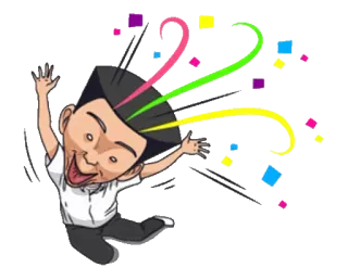 🎊 0f6fb503 漫画, お祝い, 紙吹雪, 興奮, 楽しい, 人 telegram sticker