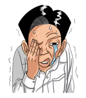 😥 359800f7 泣く, 悲しい, 怒り, 汗, 漫画, キャラクター, 感情, 憂鬱 telegram sticker