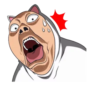 🤯 9af19202 面白い, 猫, ミーム, 漫画, キャラクター, 叫ぶ telegram sticker