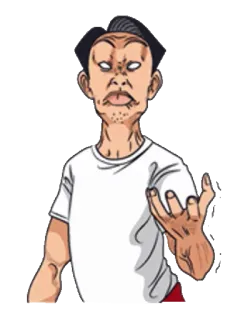 🤌 a6a4ded5 漫画, 侮辱的なジェスチャー, キャラクター, 失礼 telegram sticker