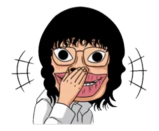 🤐 bf6050f4 漫画, 人, 眼鏡, 顔, 表情 telegram sticker