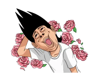 💕 cd9378d8 漫画, 面白い, 表情, バラ, おバカ, キャラクター telegram sticker