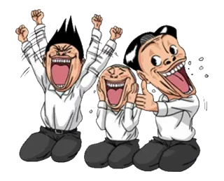 😁 de0d3eec 漫画, 人々, お祝い, 喜び, 成功, キャラクター telegram sticker