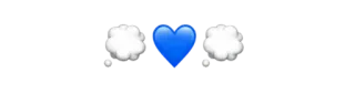 💭 1f6dea8e 表情符号, 云, 爱心, 蓝色, 爱, 思考 whatsapp sticker