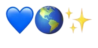 🌟 2acacaed 表情符号, 爱, 地球, 闪耀, 心, 世界 whatsapp sticker