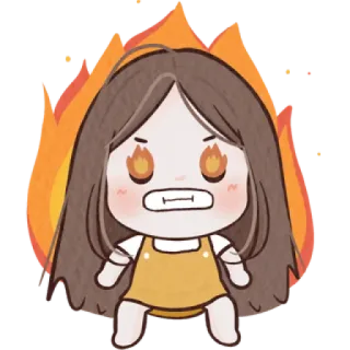 🐰 109f5dab zły, zdenerwowany, ogień, kreskówka, ilustracja, postać telegram sticker